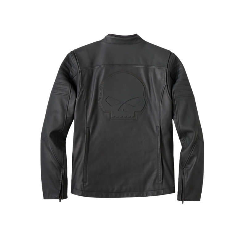 Willie G Skull Graphic Leather Riding Jacket - 2XL