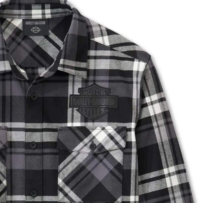 Men's Bar & Shield Flannel Shirt - Plaid - XL