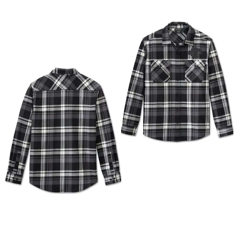 Men's Bar & Shield Flannel Shirt - Plaid - XL