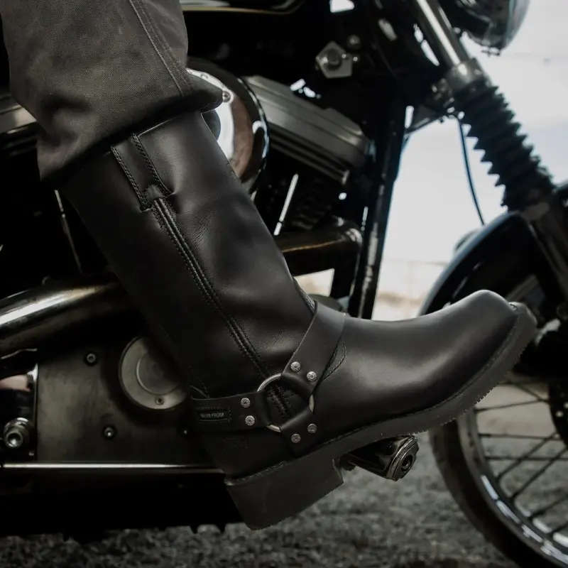 Men's Hustin 11-Inch Waterproof Harness Motorcycle Boots - UK 6.5