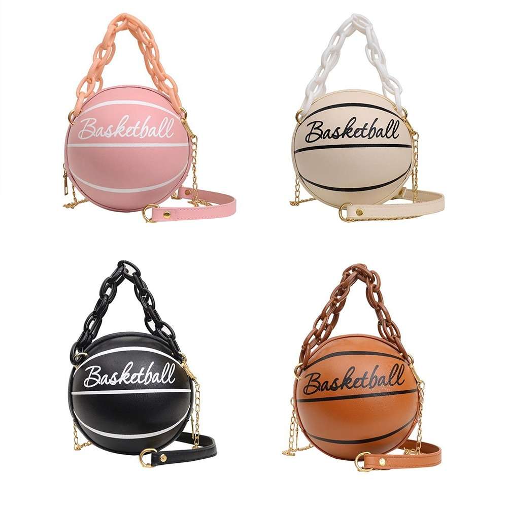 Letter Graphic Basketball Shaped Satchel Bag