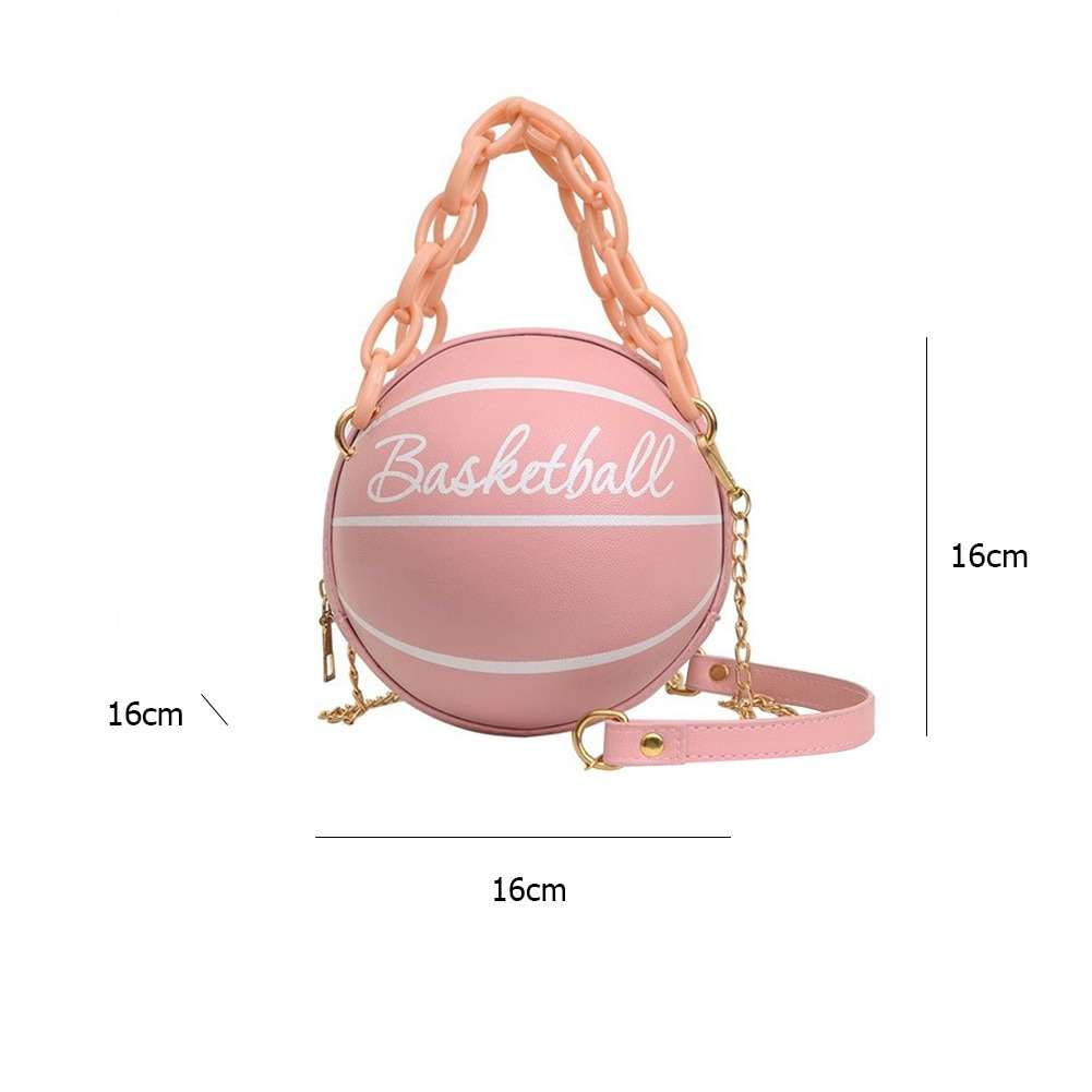 Letter Graphic Basketball Shaped Satchel Bag