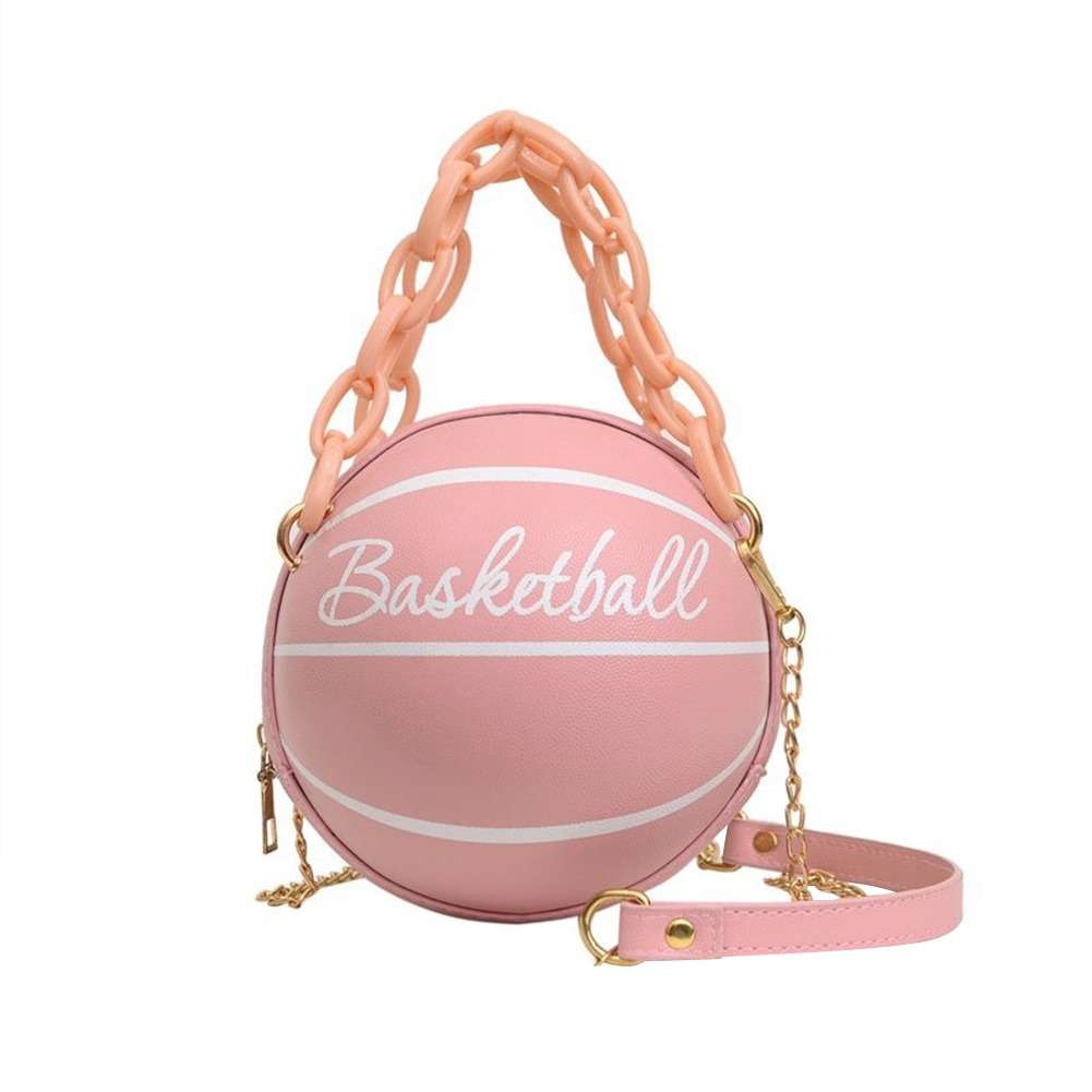 Letter Graphic Basketball Shaped Satchel Bag