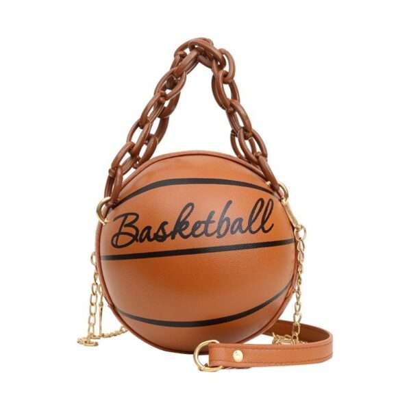 Letter Graphic Basketball Shaped Satchel Bag