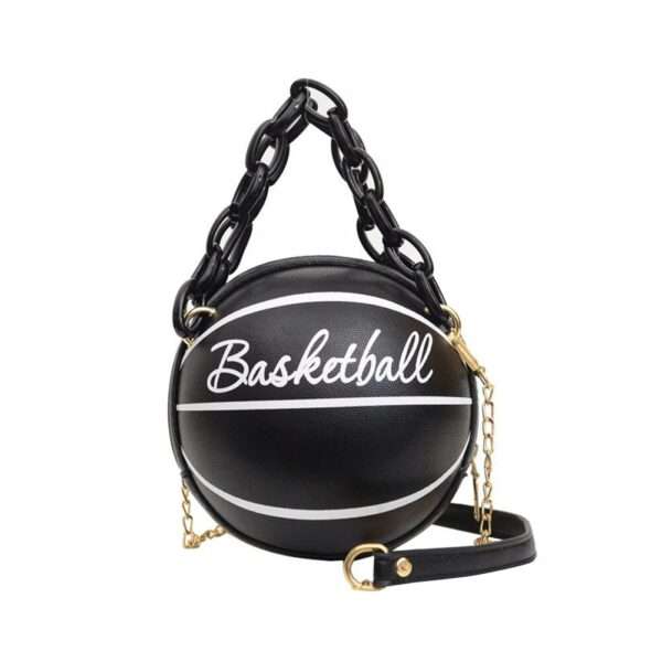 Letter Graphic Basketball Shaped Satchel Bag