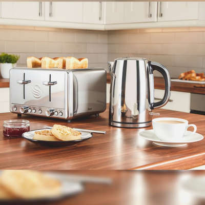 Classic pack -kettle & 4 slice toaster- silver