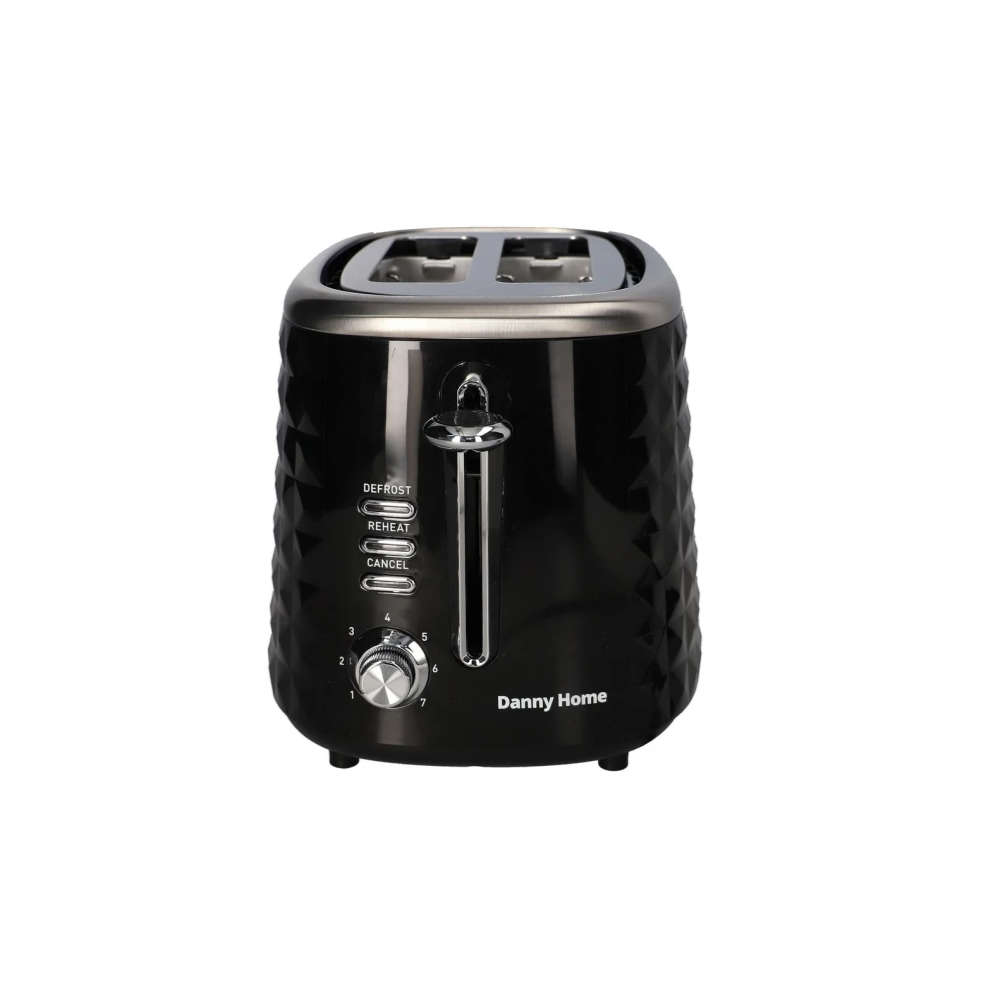 Black auto pop up 2 slice toaster