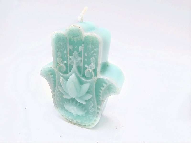 Hamsa Hand Candle Blue (8cm)