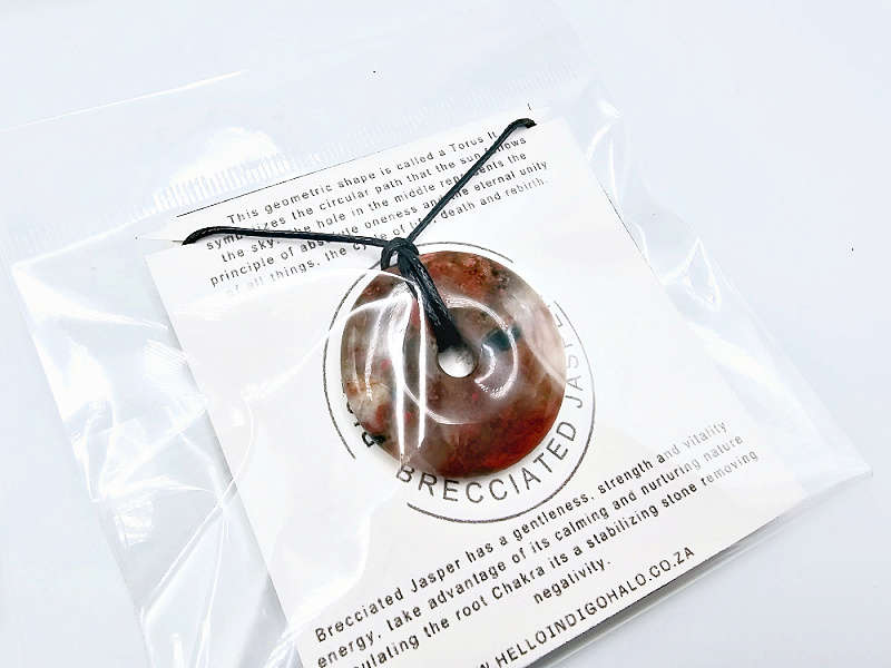 Brecciated Jasper Pi Stone Donut 35mm