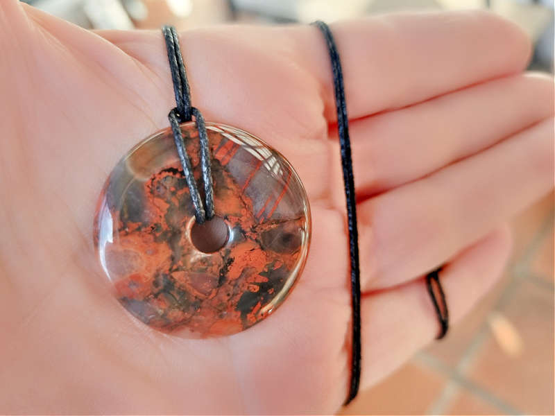 Brecciated Jasper Pi Stone Donut 35mm