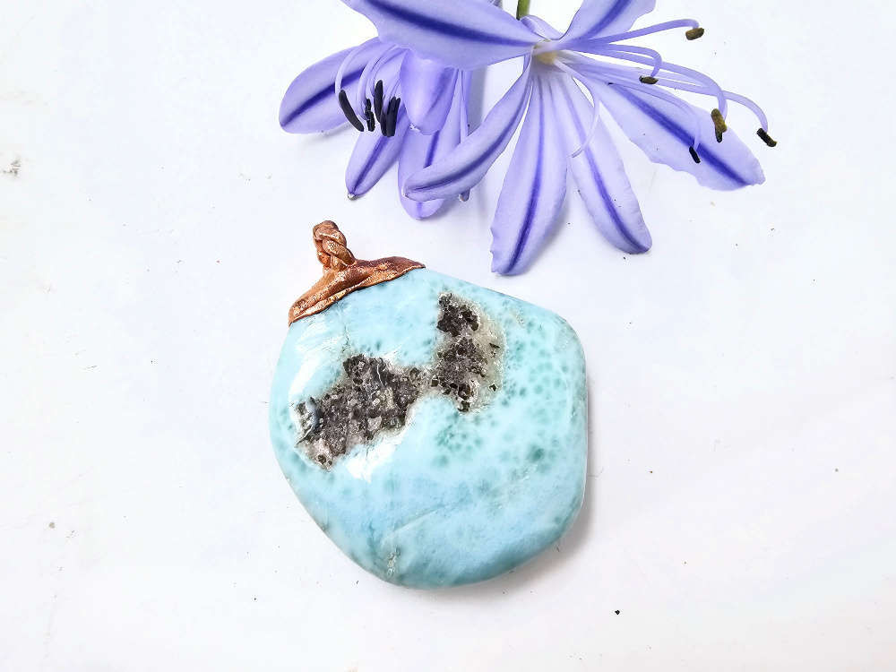 Larimar Copper Pendant