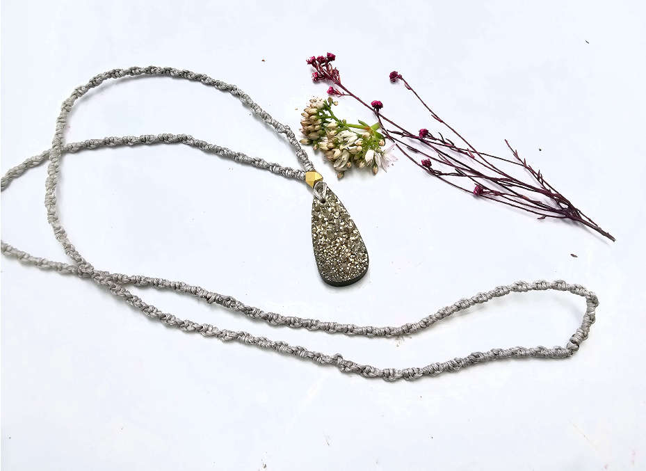 Pyrite Macrame Necklace