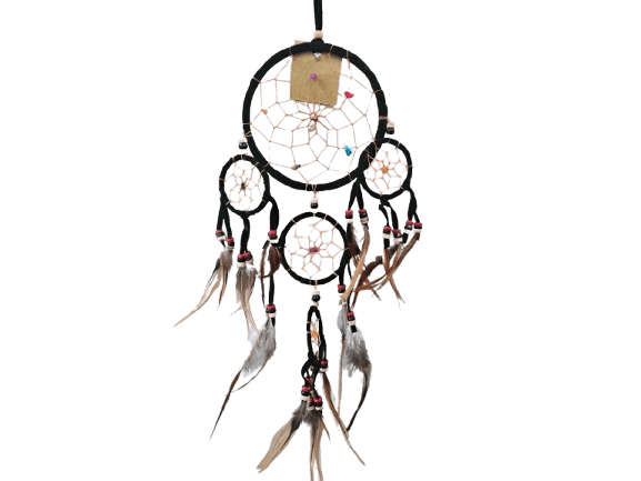 Three Tier Dream Catcher Black (40cm)