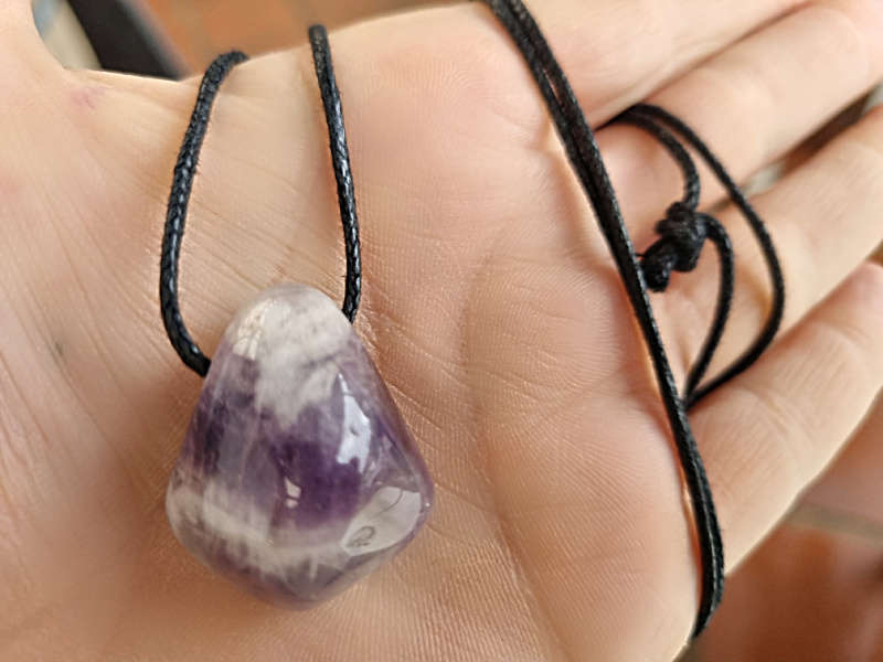 Amethyst Tumbled Stone Necklace (Stress Relief)