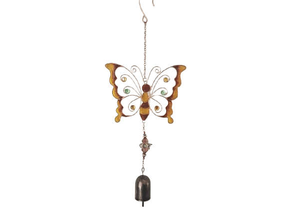 Butterfly Bell Hanging Orange (42cm)