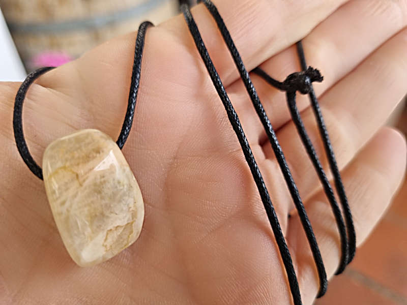 Moonstone Tumbled Stone Necklace (Manifesting)
