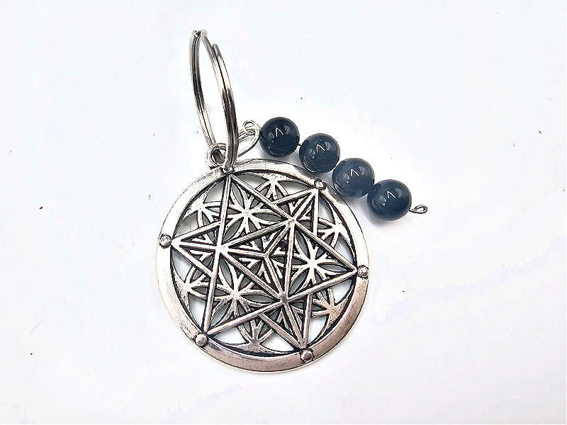 Black Tourmaline &amp; Metatron Protection Keyring