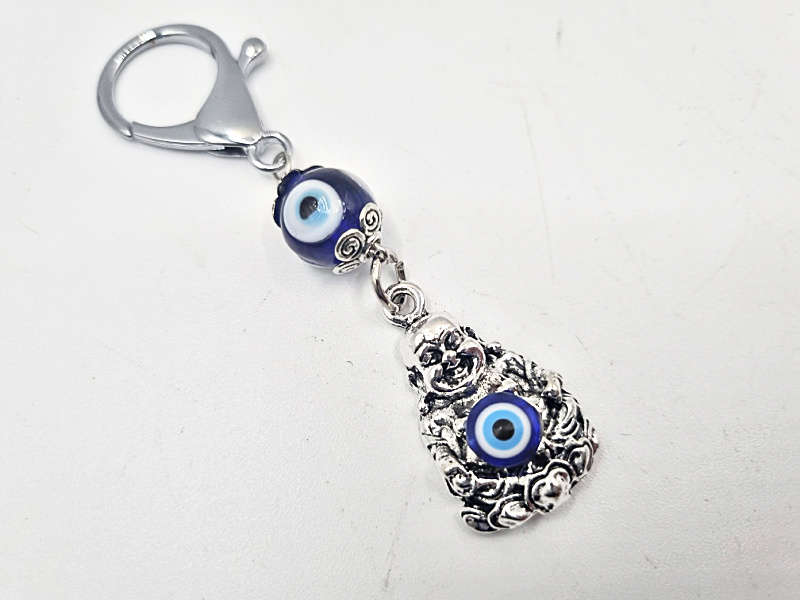 Mini Buddha Evil Eye Keyring