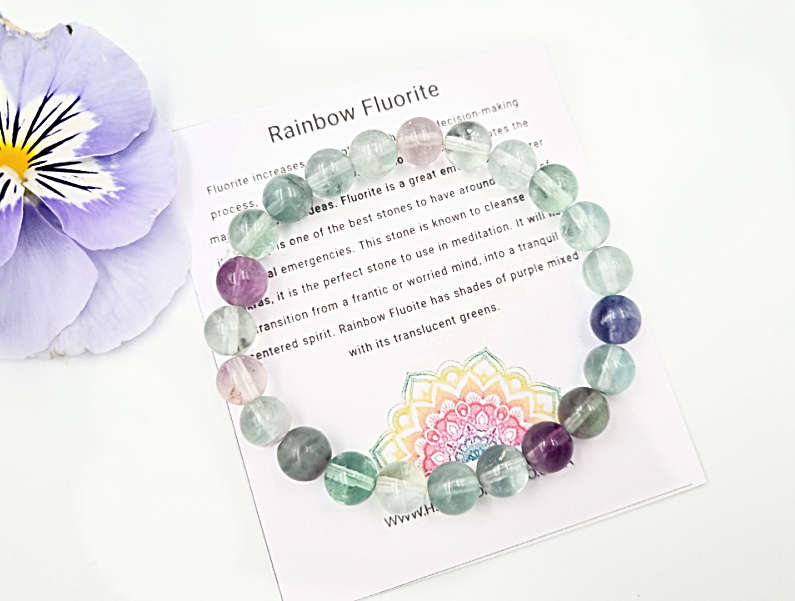 Rainbow Fluorite Bangle (8mm)