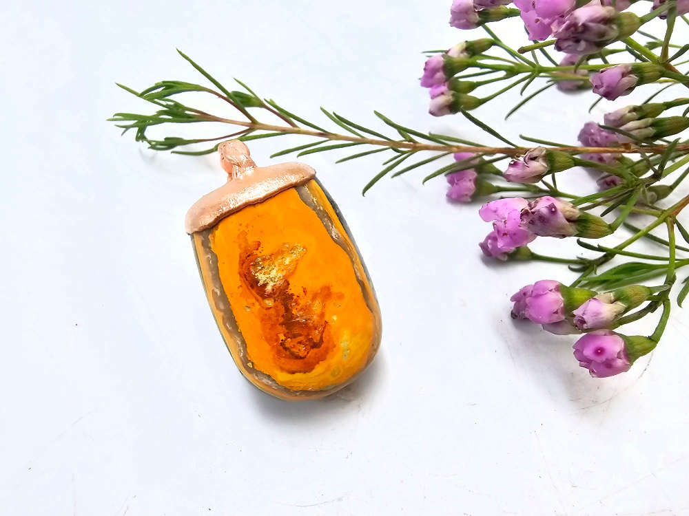 Bumble Bee Jasper Copper Pendant
