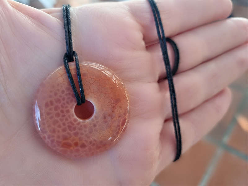 Fire Agate Pi Stone 35mm