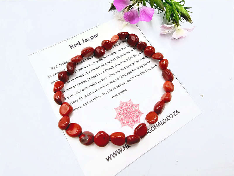 Red Jasper Gemstone Nugget Bangle