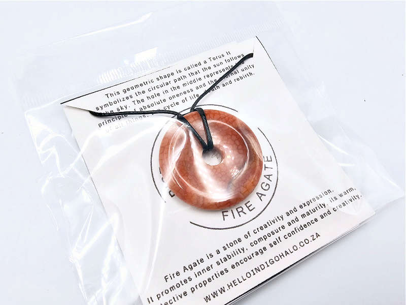 Fire Agate Pi Stone 35mm