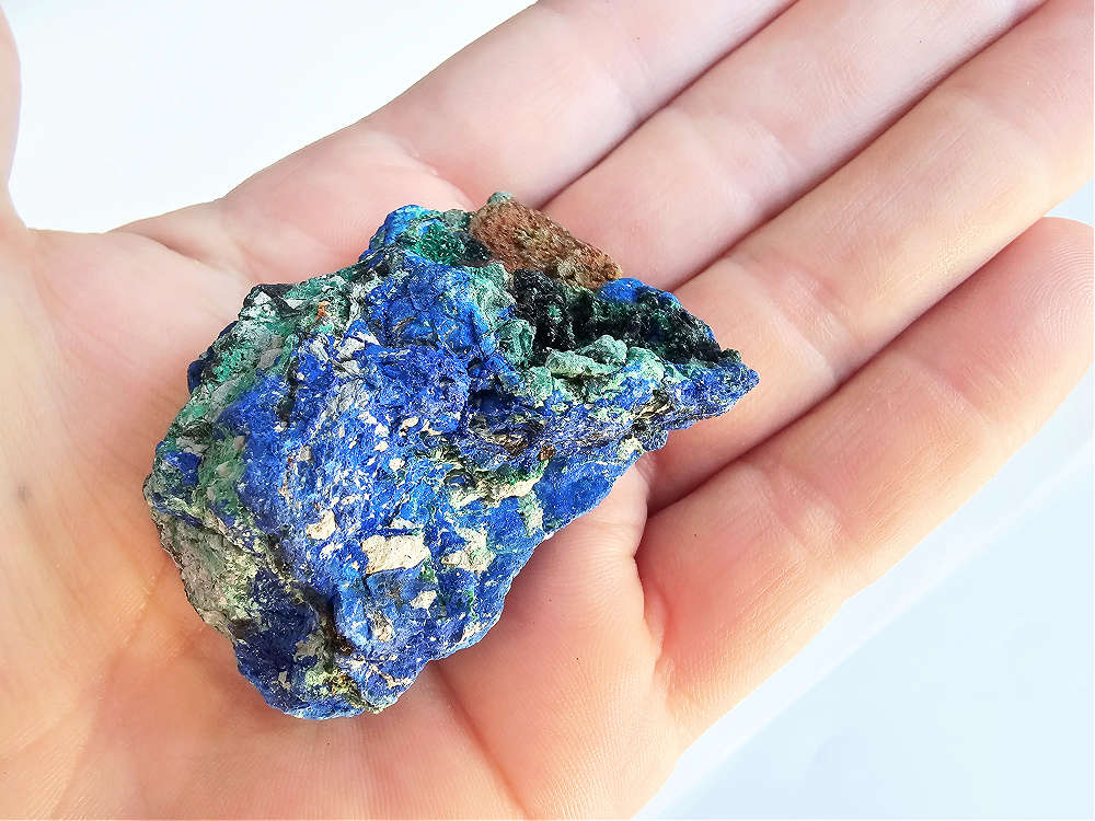 Azurite Rough Specimen F (62g) Malachite Inclusions
