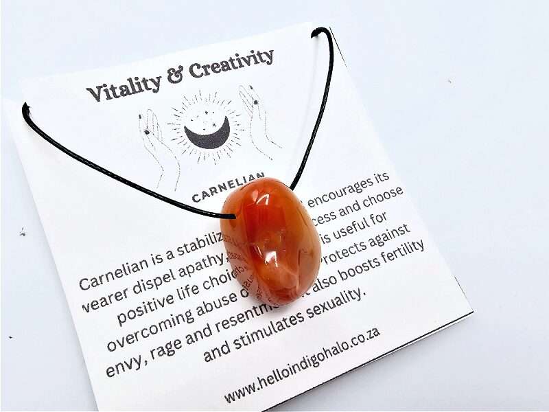 Carnelian Tumbled Stone Necklace (Creativity)