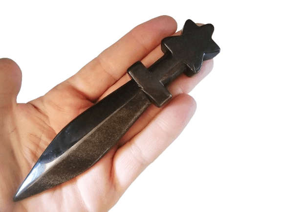 Silver Sheen Obsidian Dagger (14cm)