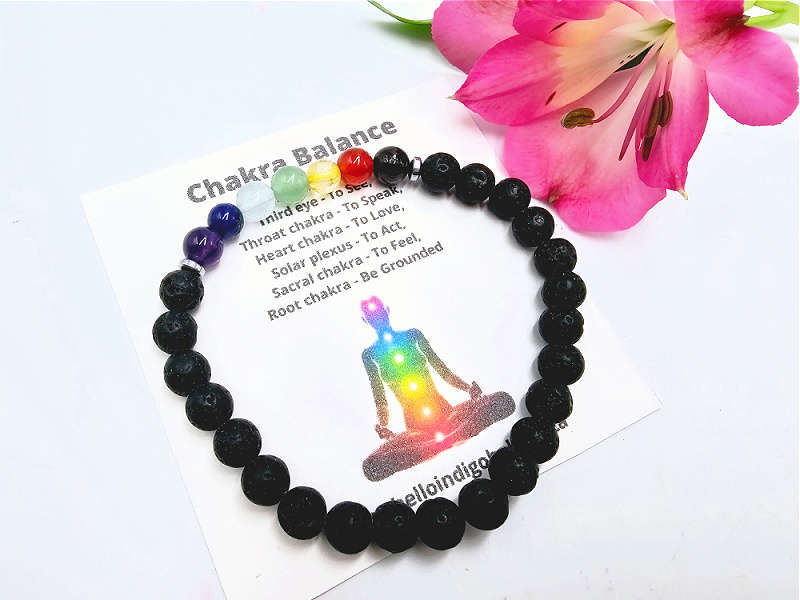Chakra Lava Bangle (6mm)