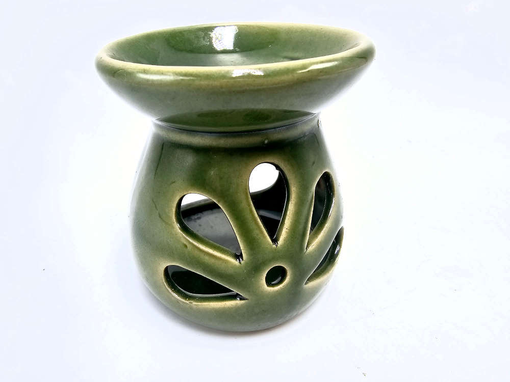 Oil Burner Ceramic Round Green (6.5cm)