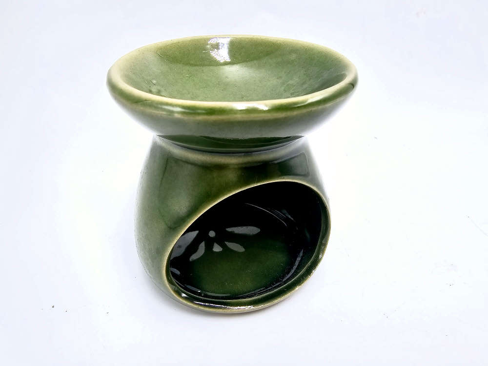 Oil Burner Ceramic Round Green (6.5cm)