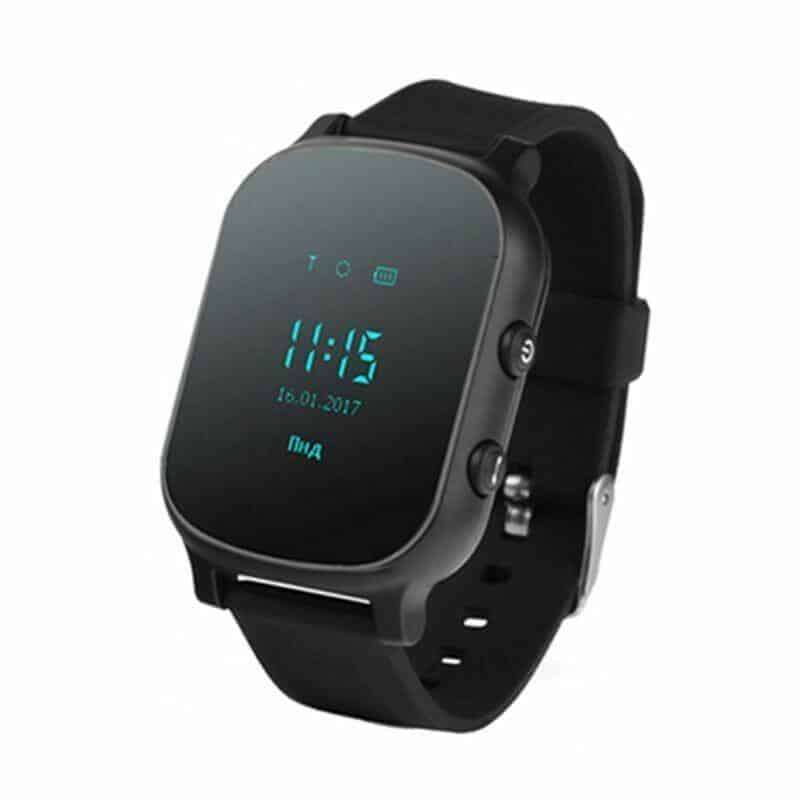 Tracking Phone Watch, Cell SIM card, SOS, Geofence, Voice and Chat, Black