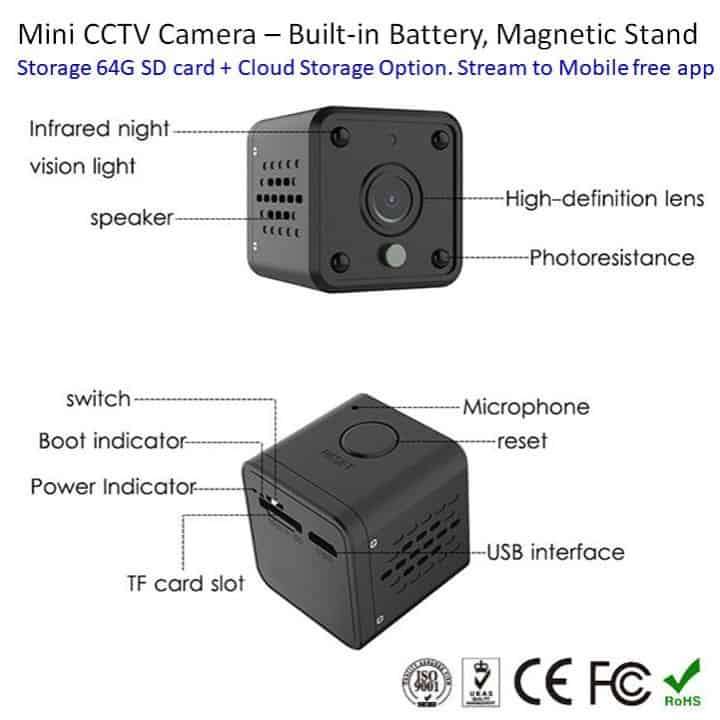 Smart Mini CCTV Camera, Full HD | WiFi Tuya Smart Life