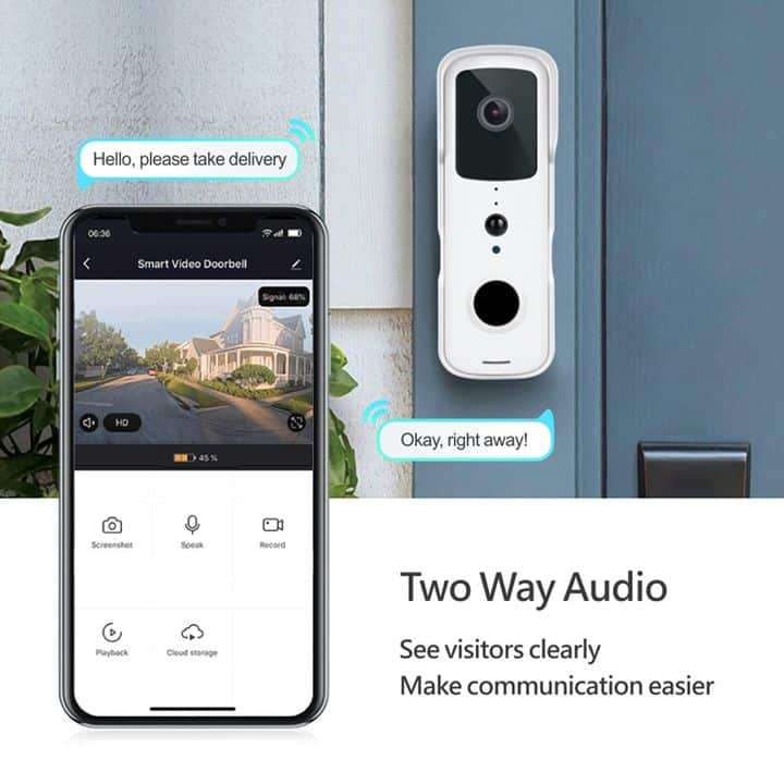 Smart WiFi Video Doorbell, IP66 Waterproof | WiFi Tuya Smart Life