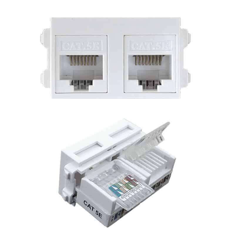 RJ45 Dual | Keystone Wall Plate Insert | HTECH