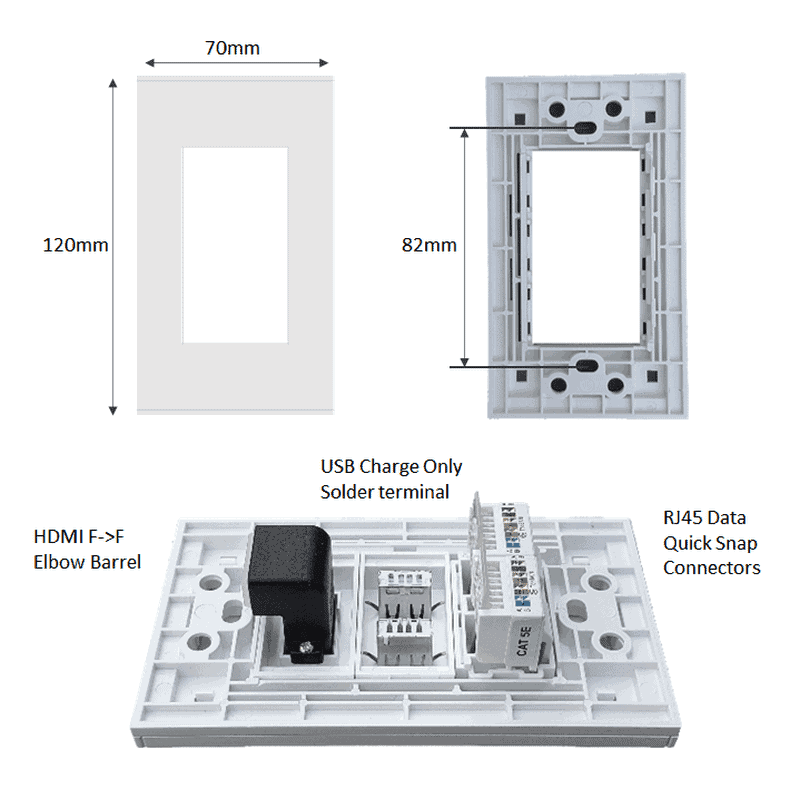 Wall Plate 86 x 86 | 3 Slot Blank | HTECH