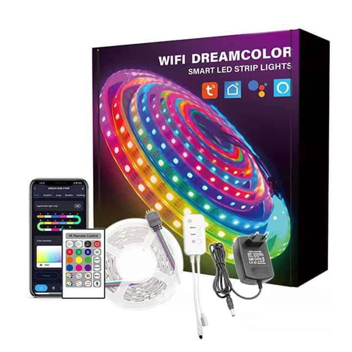 Smart 5m LED Strip Light 5050 RGBIC Wifi + Remote | Tuya Smart Life