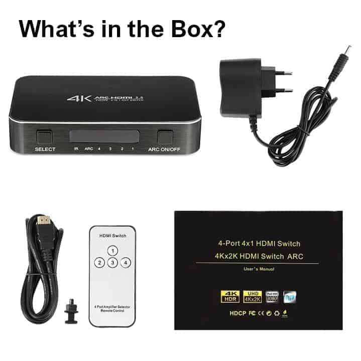 HDMI Audio Extractor + Switch 4K DAC | Digital SPDIF Optical | Analogue Stereo | 4 Port