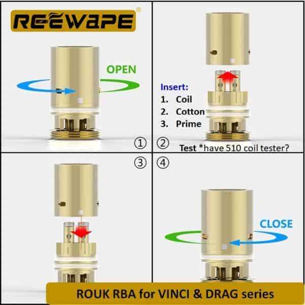 Voopoo PnP RBA | Rebuildable DIY Coil + 510 Adaptor | Reewape Rouk