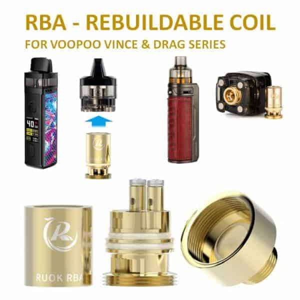 Voopoo PnP RBA | Rebuildable DIY Coil + 510 Adaptor | Reewape Rouk