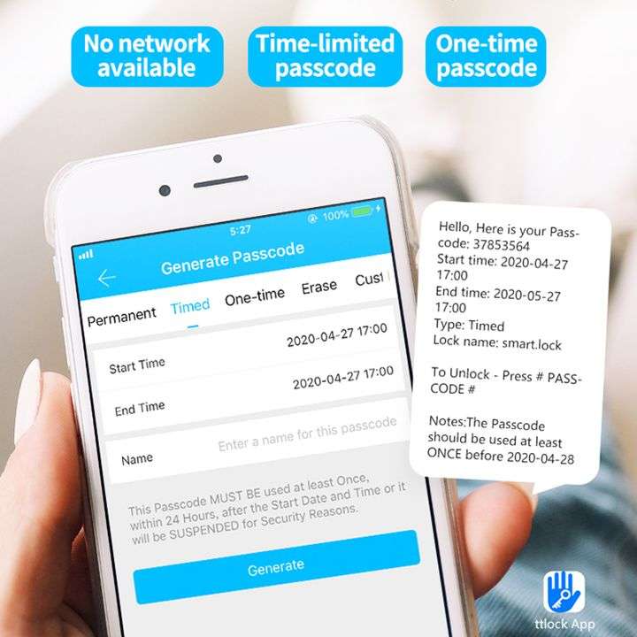 Smart Door Lock, Fingerprint, Card, Key, Code | WiFi Tuya Smart Life