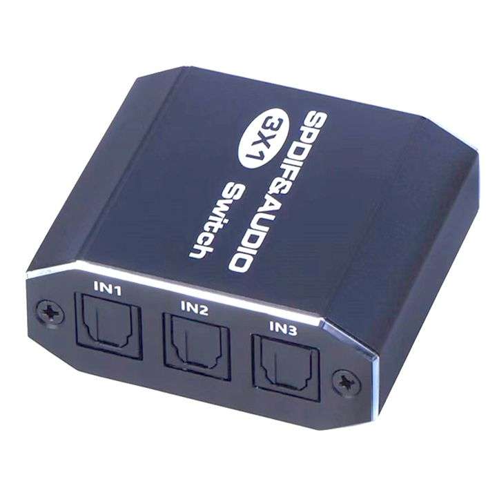 Digital Optical Audio Switch | SPDIF Toslink | 3 In 1 Out