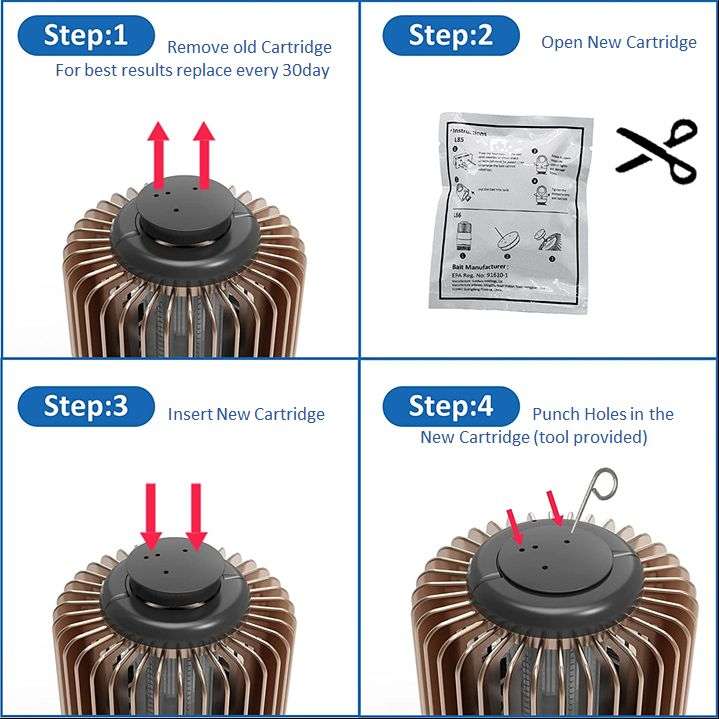 Mosquito Killer Bug Zapper | Replacement Attractant (CO2) Cartridges