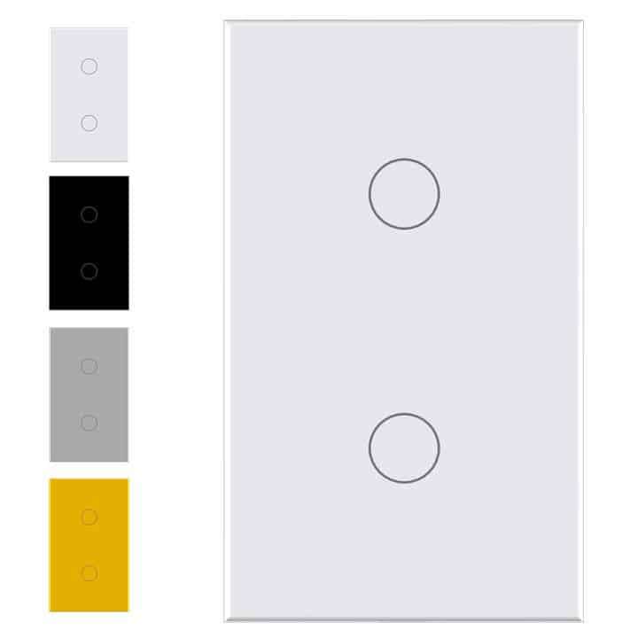 Smart Light Touch Switch, 2 Gang | Dual Mode Neutral + BT | WiFi Tuya Smart Life
