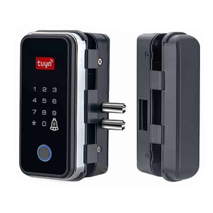 Smart Glass Door Lock , Fingerprint, Card, Key, Code | WiFi Tuya Smart Life