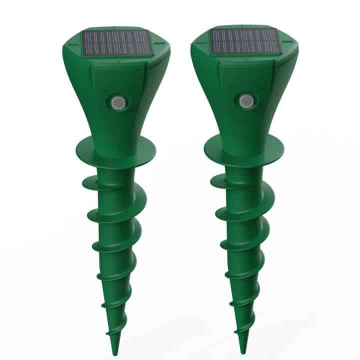 Mole Ultrasonic Pest Repeller, Solar Power, Outdoor | 2 pcs Set