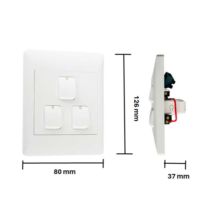 Smart Wi-Fi Mechanical Light Switch, 3 Gang | Neutral Wire | Wi-Fi Tuya Smart Life