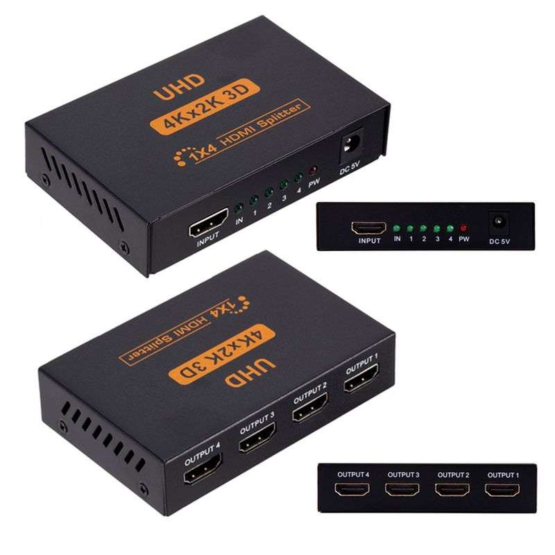 4 Port HDMI Splitter (1x In, 4x Out) | 4K Ultra HD